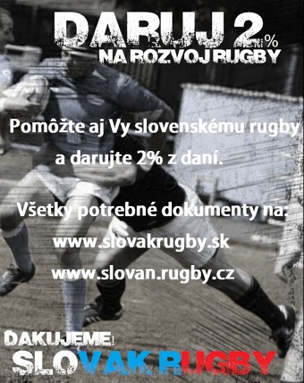 2% na podporu slovenského rugby !